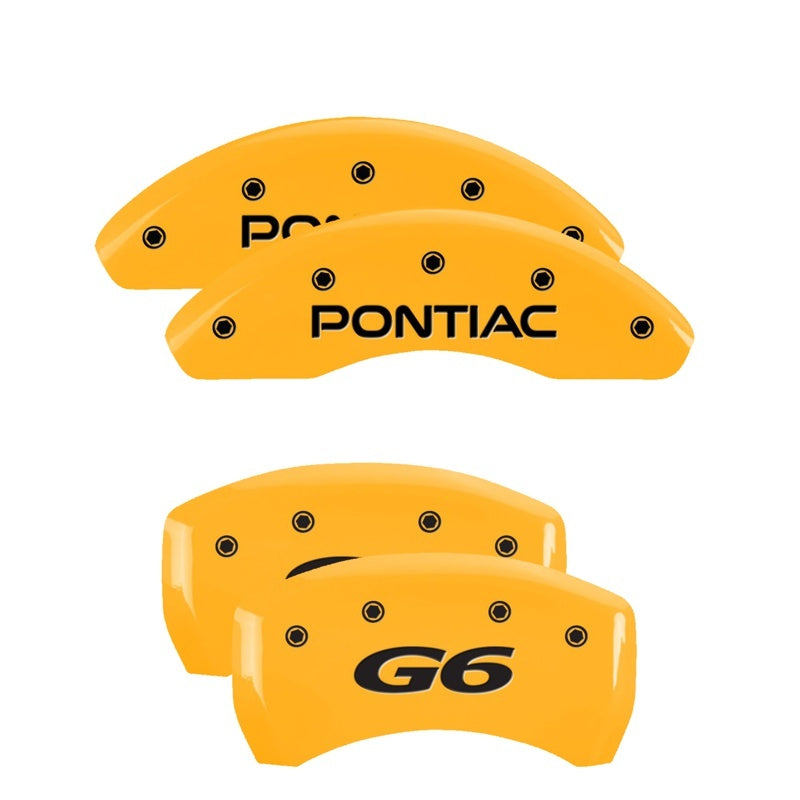 MGP 4 Caliper Covers Engraved Front Pontiac Rear G6 Yellow Finish Black Char 2007 Pontiac G5 MGP