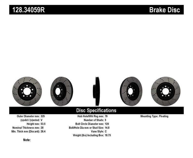 StopTech 01-06 BMW M3 Drilled Right Front Rotor - eliteracefab.com