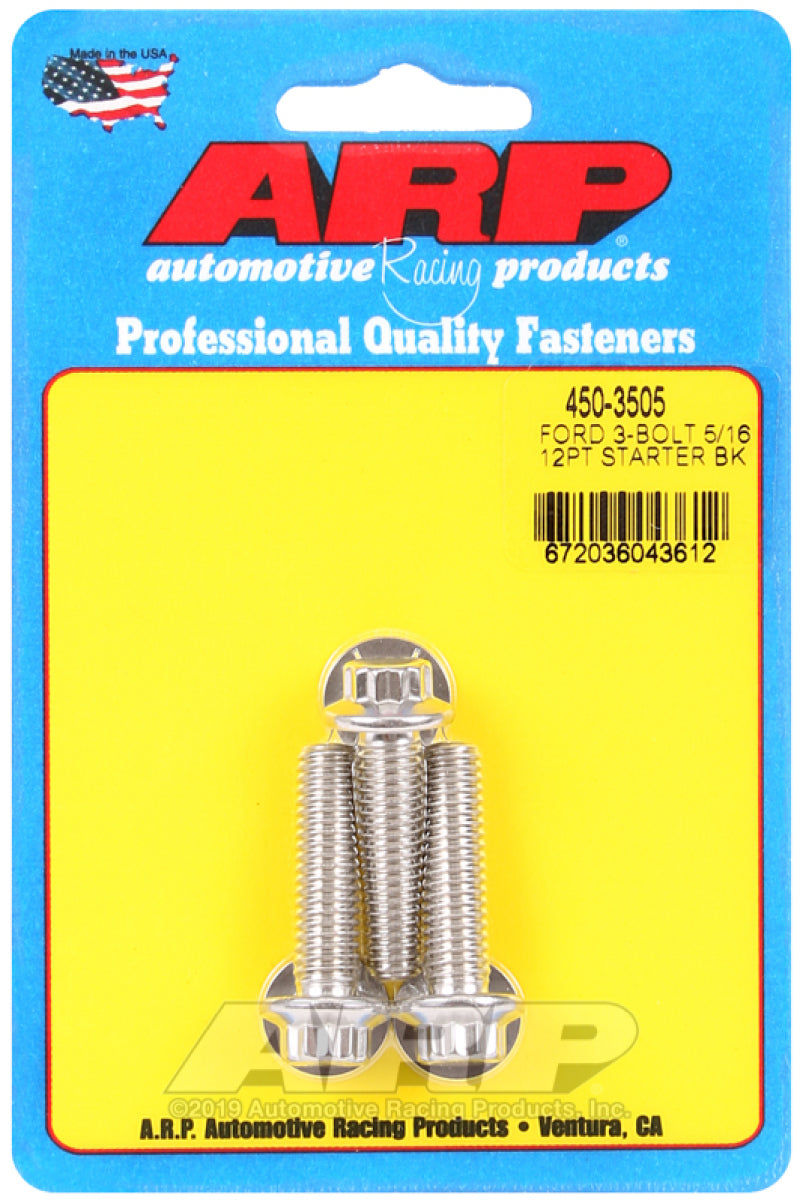 ARP Ford SS 3-Bolt 5/16in 12pt Starter Bolt Kit ARP