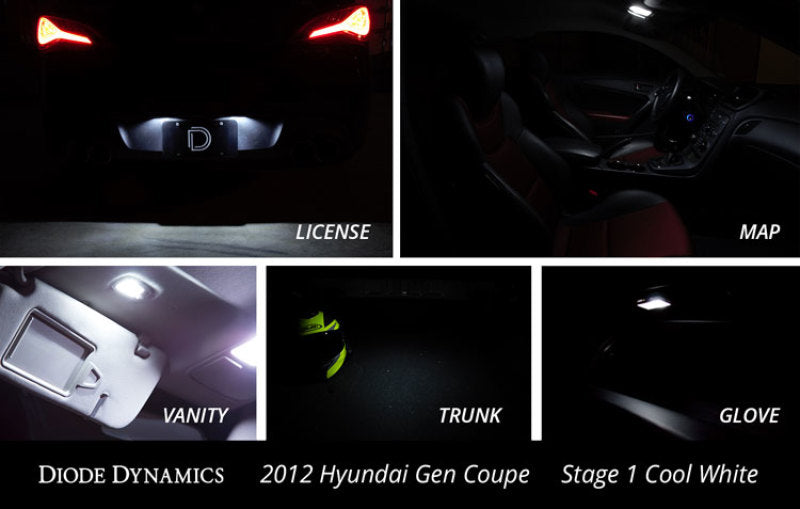 Diode Dynamics 10-16 Hyundai Genesis Coupe Interior Kit Stage 2 - Cool - White