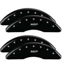 Load image into Gallery viewer, MGP 4 Caliper Covers Engraved Front &amp; Rear 2019+ Ram 2500/3500 Black Finish Silver MGP Logo