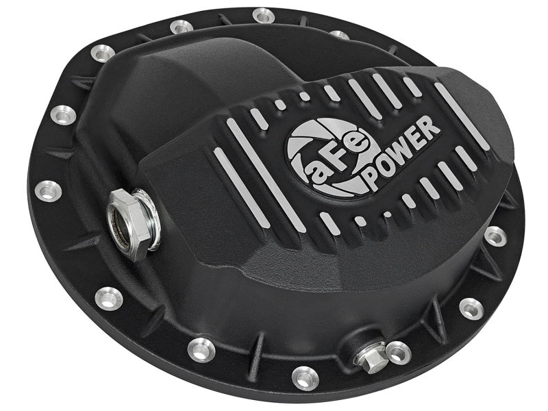 AFE Rear Differential Cover Black w/Machined Fins Nissan Titan XD 16-19 - w/Oil