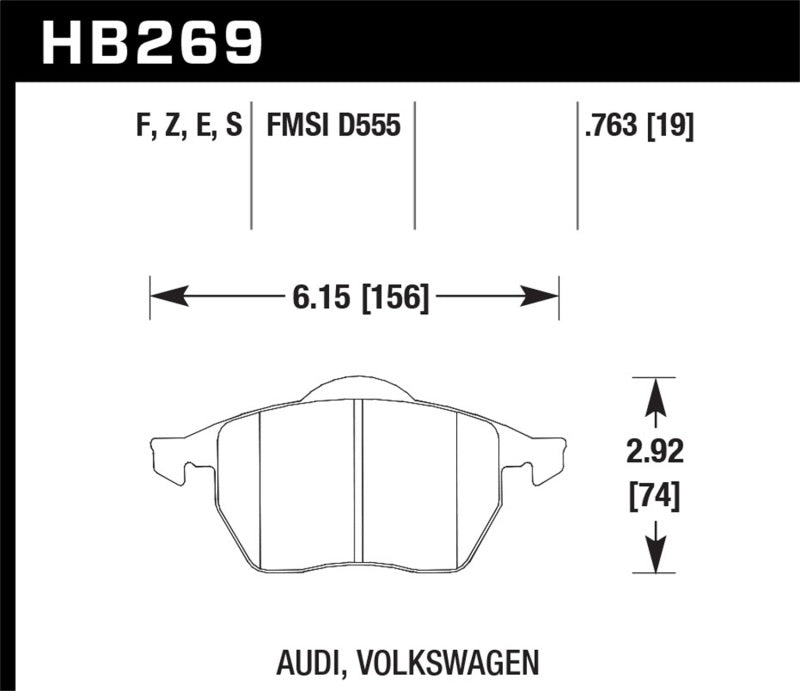 Hawk Performance Blue 9012 Front Brake Pads - HB269E.763