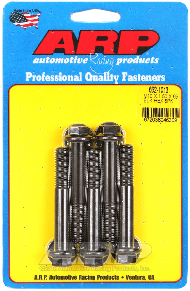 ARP M10 x 1.50 x 65 Hex Black Oxide Bolts (5/pkg) ARP
