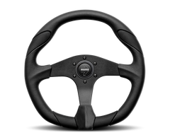 Momo Quark Steering Wheel 350 mm - Black Poly/Black Spokes - eliteracefab.com