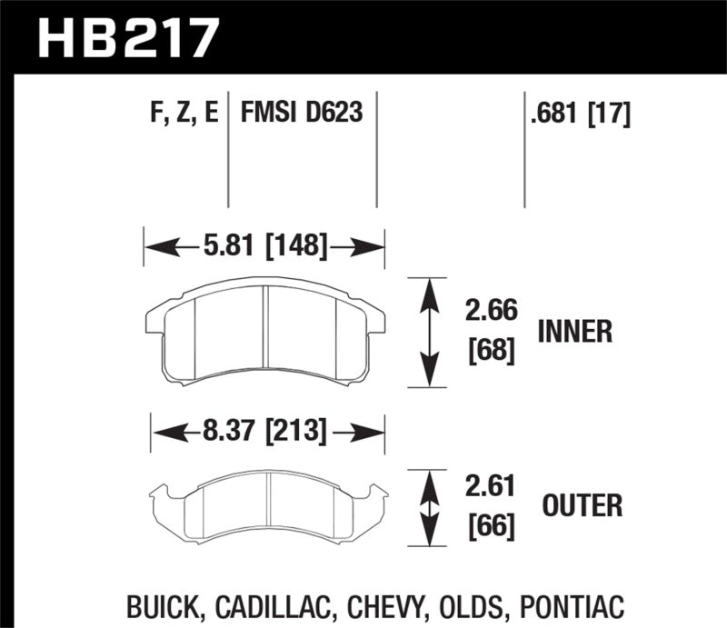 Hawk Performance HPS Brake Pads - HB217F.681 Hawk Performance