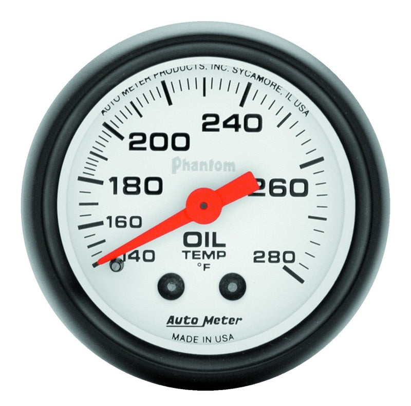 Autometer Phantom 52mm 140-280 Deg F Mechanical Oil Temperature Gauge 5741
