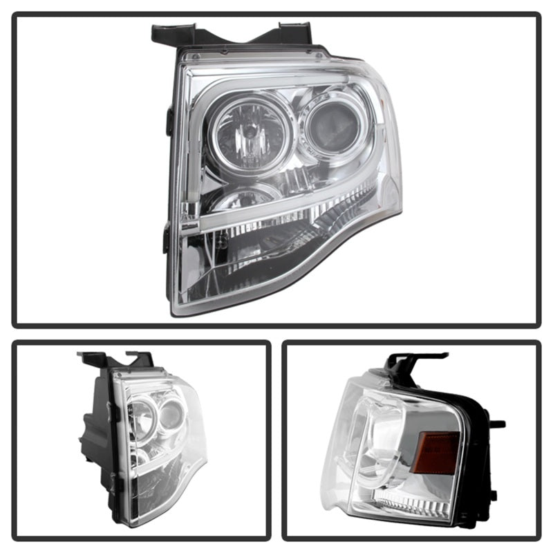 Spyder Ford Expedition 07-13 Projector Headlights Light Tube DRL Chrm PRO-YD-FE07-LTDRL-C - eliteracefab.com