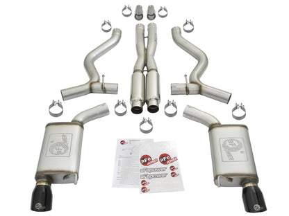 aFe MACHForce XP 3in 304 SS Loud Tone Cat-Back w/ Black Tips 15-17 Ford Mustang V6-3.7L/V8-5.0L aFe