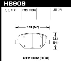 Hawk 16-18 Chevrolet Camaro HPS 5.0 Front Brake Pads - eliteracefab.com