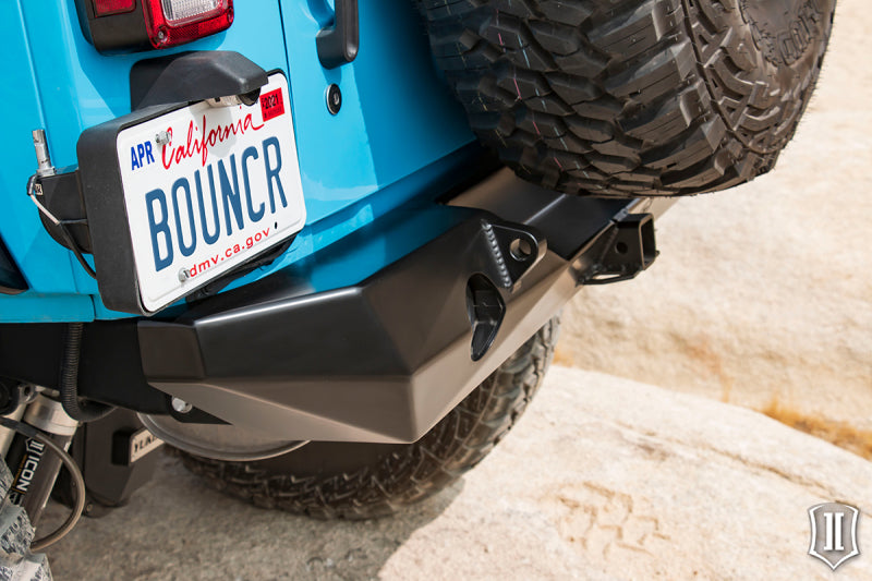ICON 07-18 Jeep Wrangler JK Pro Series 2 Rear Bumper w/Hitch/Tabs ICON