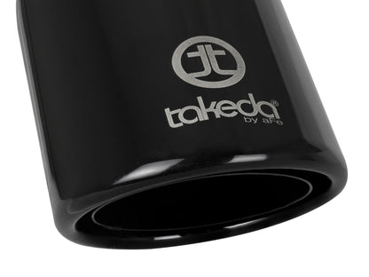 aFe Takeda 304 Stainless Steel Clamp-On Exhaust Tip 2.5in.Inlet / 4in Outlet - Black aFe