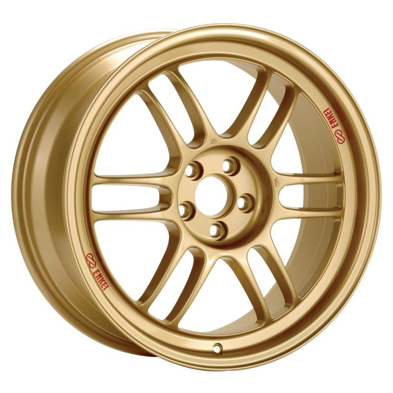 Enkei RPF1 18x8 5x100 45mm Offset 56mm Bore Gold Wheel 02-10 WRX & 04 STI - eliteracefab.com