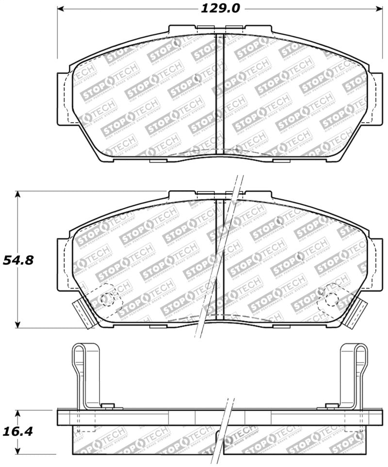 STOPTECH PERFORMANCE 93-95 HONDA CIVIC COUPE / 94-95 CIVIC HATCHBACK/SEDAN FRONT BRAKE PADS, 309.06170 - eliteracefab.com