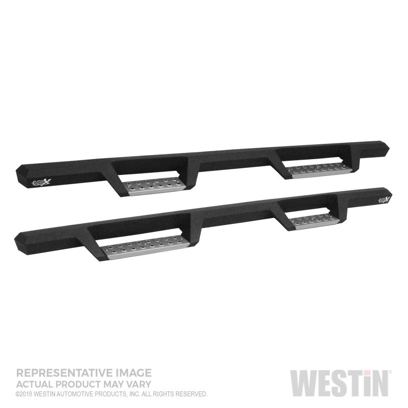 Westin 2019 Chevrolet Silverado/Sierra 1500 Crew Cab Drop Nerf Step Bars - Textured Black - eliteracefab.com