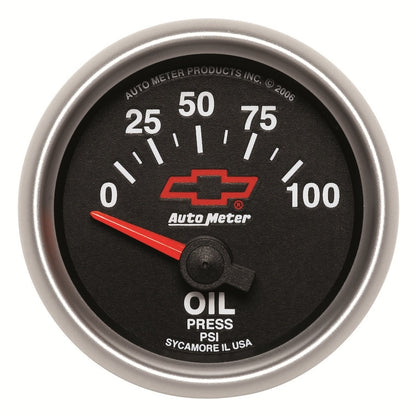 Autometer Oil Pressure 2-1/16, 0-100 PSI - Red Bowtie 3627-00406