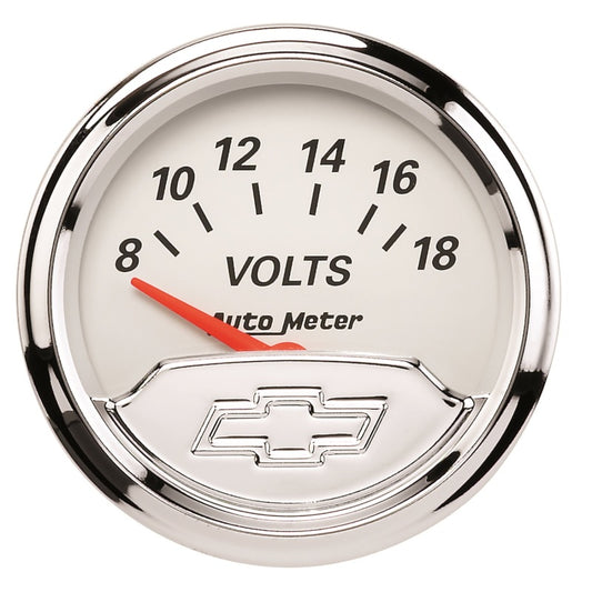 Autometer Chevy Vintage 2in 8-18 Volts Short Sweep Electronic Voltmeter Gauge 1391-00408
