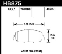 Load image into Gallery viewer, Hawk Performance LTS Front Brake Pads - HB875Y.666