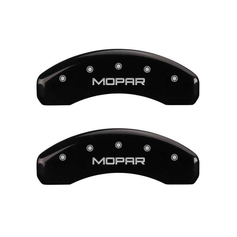 MGP 4 Caliper Covers Engraved Front & Rear MOPAR Black finish silver ch MGP