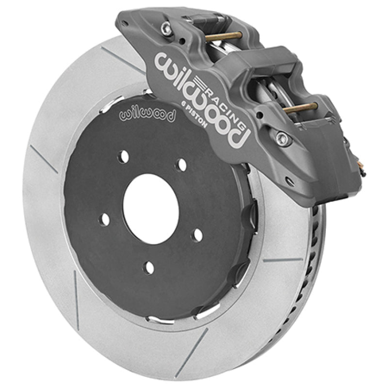 Wilwood AERO6 RACE Front Big Brake Kit 14in GT Slotted 94-04 Mustang - Type III Ano Grey Calipers Wilwood