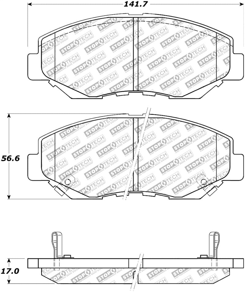 StopTech Street Select Brake Pads - Rear - eliteracefab.com