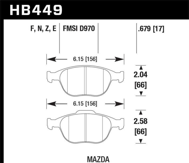 Hawk Performance HPS Brake Pads - HB449F.679