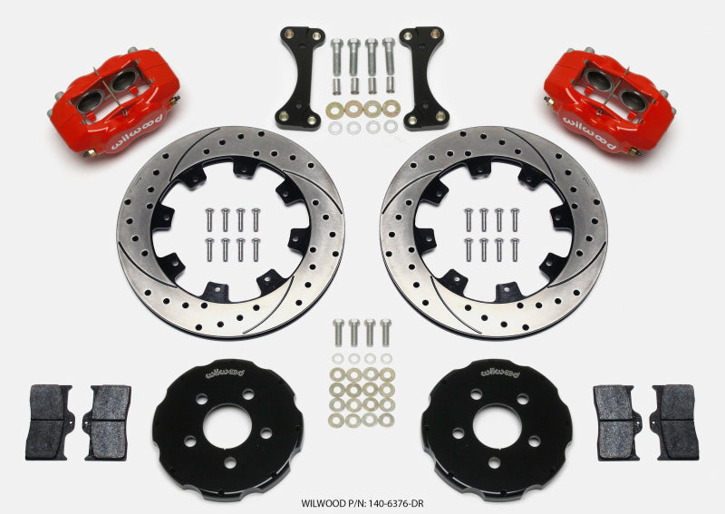 Wilwood Forged Dynalite Front Hat Kit 12.19in Drilled Red 00-04 PT Cruiser/03-04 SRT/4 Wilwood