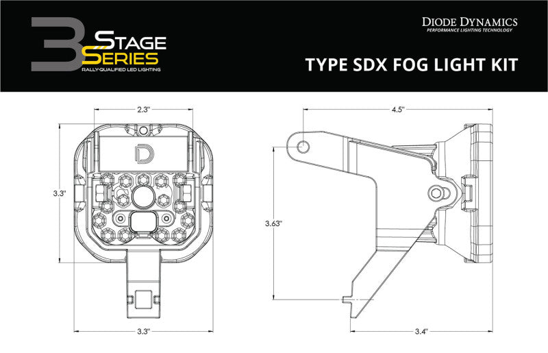 Diode Dynamics SS3 Sport Type SDX Kit ABL - White SAE Fogg Diode Dynamics