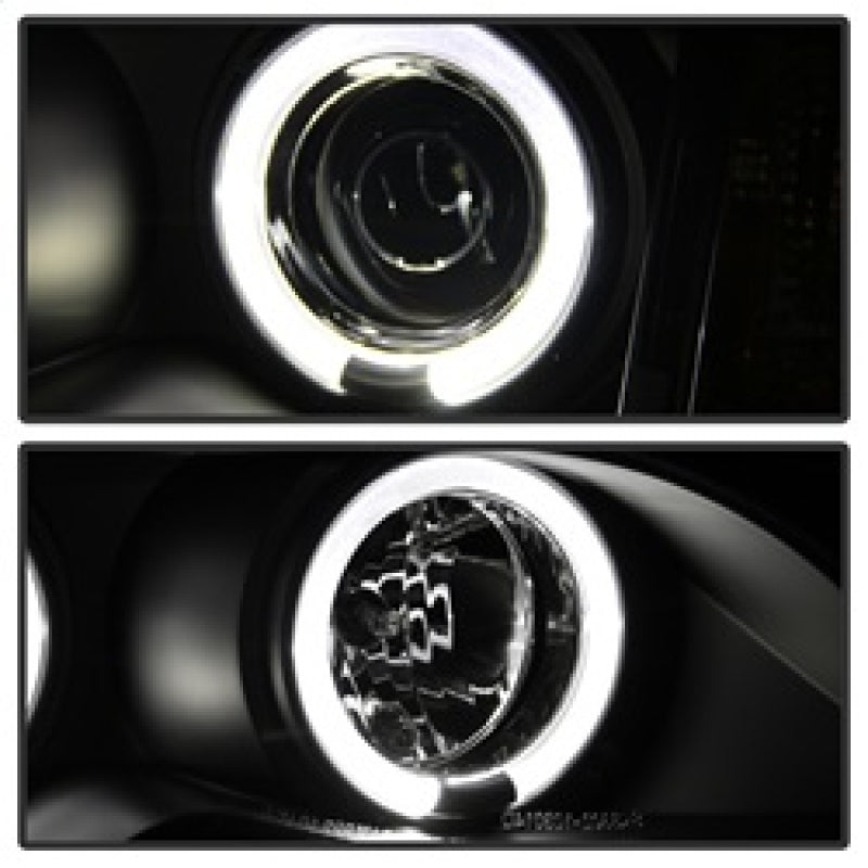 Spyder BMW E46 3-Series 02-05 4DR Projector Headlights 1PC LED Halo Blk PRO-YD-BMWE4602-4D-AM-BK - eliteracefab.com