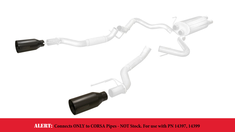 Corsa 2017 Ford F-150 Raptor 3in Inlet / 5in Outlet Black Cerakote Tip Kit (For Corsa Exhaust Only) - eliteracefab.com