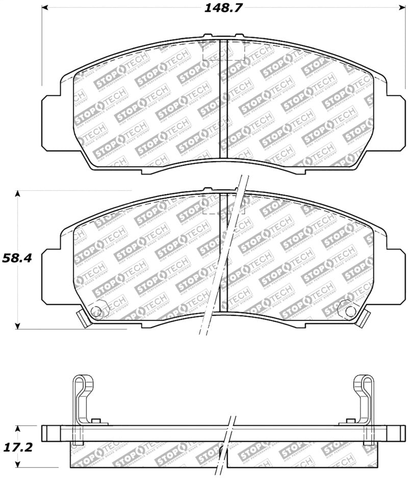 StopTech Street Select Brake Pads - Front/Rear - eliteracefab.com