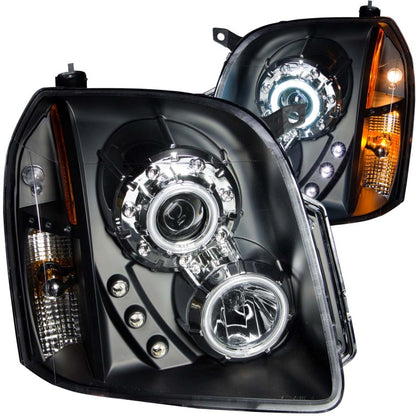 ANZO USA GMC Yukon Projector Headlights W/ Halo Black Ccfl; 2007-2014 - eliteracefab.com