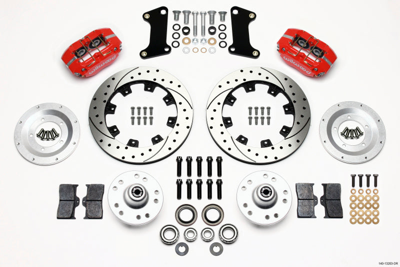 Wilwood Dynapro Dust-Boot Front Kit 12.19in Drilled Red 67-69 Camaro 64-72 Nova Chevelle Wilwood
