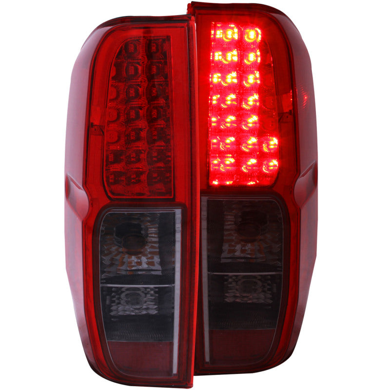 ANZO USA Nissan Frontier Led Taillights Red/Smoke; 2005-2008 - eliteracefab.com