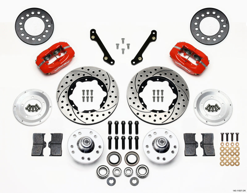 Wilwood Forged Dynalite Front Kit 11.00in Drilled Red 70-78 Camaro Wilwood