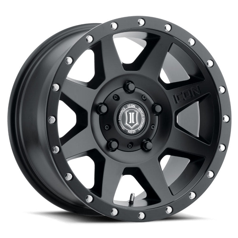 ICON Rebound 18x9 5x150 25mm Offset 6in BS 110.1mm Bore Satin Black Wheel - eliteracefab.com