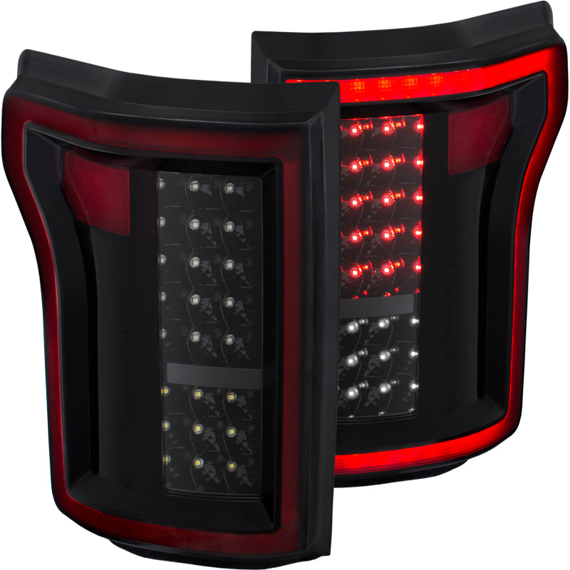 ANZO USA Ford F-150 Led Taillights Black; 2015-2017 - eliteracefab.com