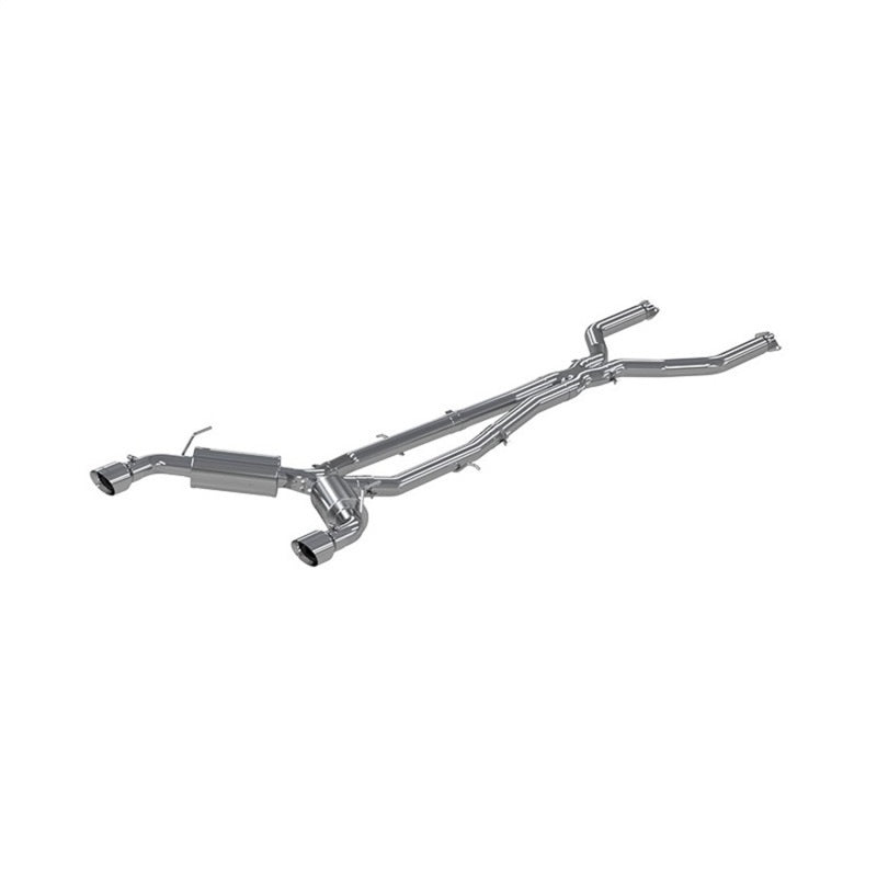 MBRP S4400304 3-Inch Cat-Back Exhaust for 2016-2024 Infiniti Q50 3.0L V6, Dual Rear Exit, T304 Stainless Steel, Street Profile.