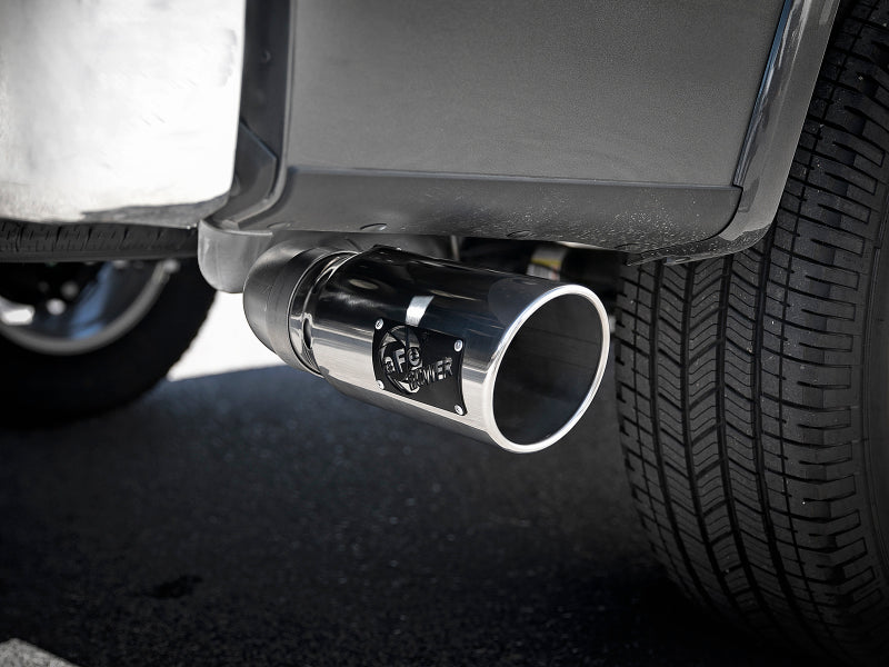 aFe Large Bore-HD 4in 409 SS DPF-Back Exh 18-19 Ford F-150 V6-3.0L (td) w/ Polished Tip aFe