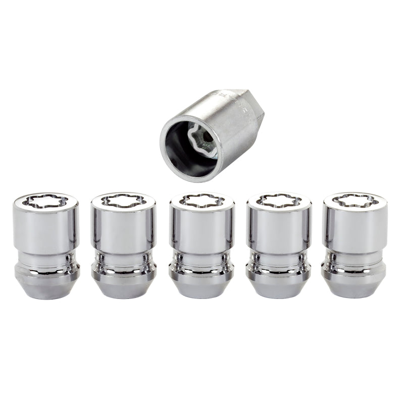 McGard Wheel Lock Nut Set - 5pk. (Cone Seat) M12X1.5 / 13/16 Hex / 1.28in. Length - Chrome - eliteracefab.com