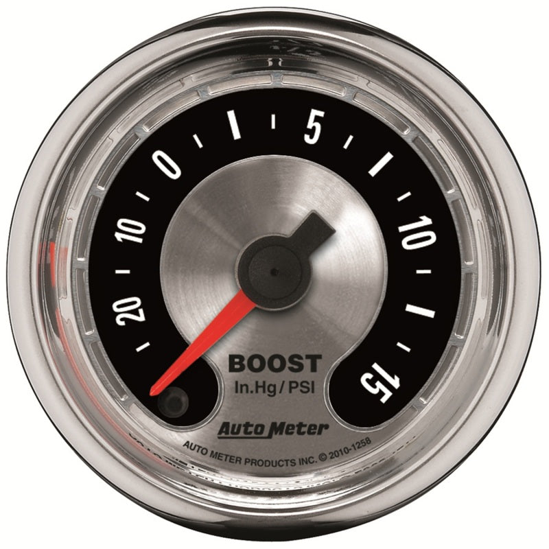Autometer American Muscle 52mm Full Sweep Electric 30 In Hg.-Vac/15PSI Boost Vacuum Gauge 1258