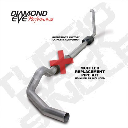 Diamond Eye KIT 5in TB MFLR RPLCMENT PIPE SGL ALUM 94-97 5 7 3L F250/F350 PWRSTROKE NFS W CARB STDS Diamond Eye Performance