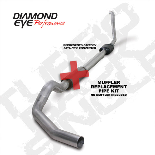 Diamond Eye KIT 5in TB MFLR RPLCMENT PIPE SGL ALUM 94-97 5 7 3L F250/F350 PWRSTROKE NFS W CARB STDS Diamond Eye Performance