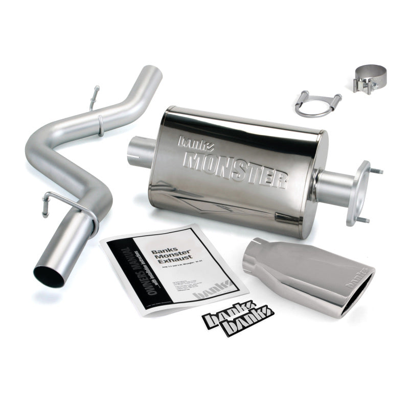 Banks Power 04-06 Jeep 4.0L Wrangler Monster Exhaust System - SS Single Exhaust w/ Chrome Tip Banks Power