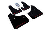 Rally Armor UR Mudflaps Urethane - Mazda 3 2004-2009 (inc. 2007-2009 Mazdaspeed3) - Black/Red