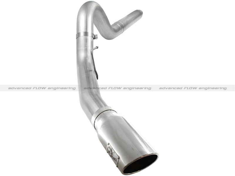 aFe Atlas 5in DPF-Back Aluminized Steel Exh Sys, Ford Diesel Trucks 08-10 V8-6.4L (td) Polished tip aFe