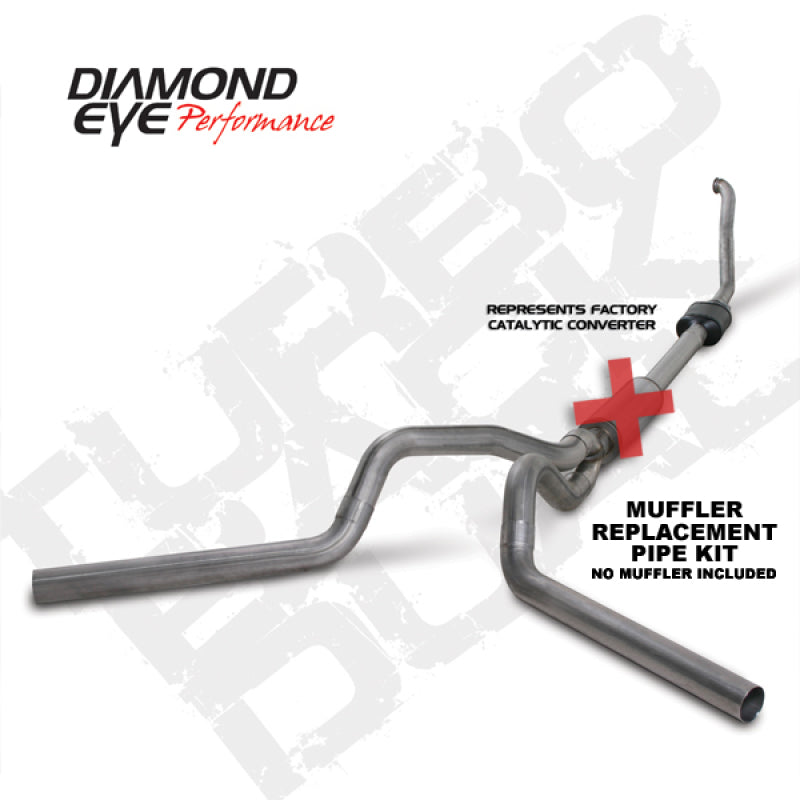 Diamond Eye KIT 4in TB MFLR RPLCMENT PIPE DUAL SS 94-97 5 7 3L F250/F350 PWRSTROKE NFS W CARB STDS Diamond Eye Performance