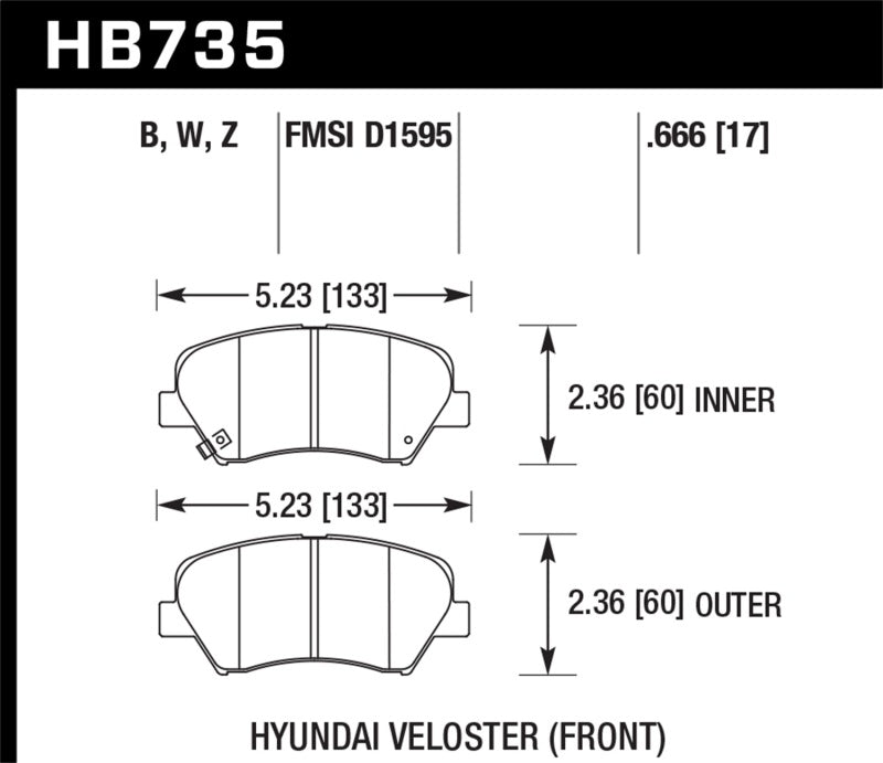 Hawk Performance DTC-30 Front Brake Pads - HB735W.666