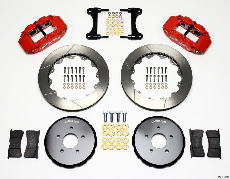 Wilwood Narrow Superlite 6R Front Hat Kit 13.06in Red Nissan 370Z/Fiti G37 Wilwood