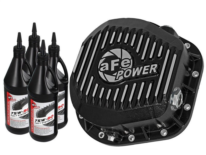 aFe Pro Series Rear Diff Cover Kit Black w/ Gear Oil 86-16 Ford F-250/F-350 V8 7.3L/6.0L/6.4L/6.7L - eliteracefab.com